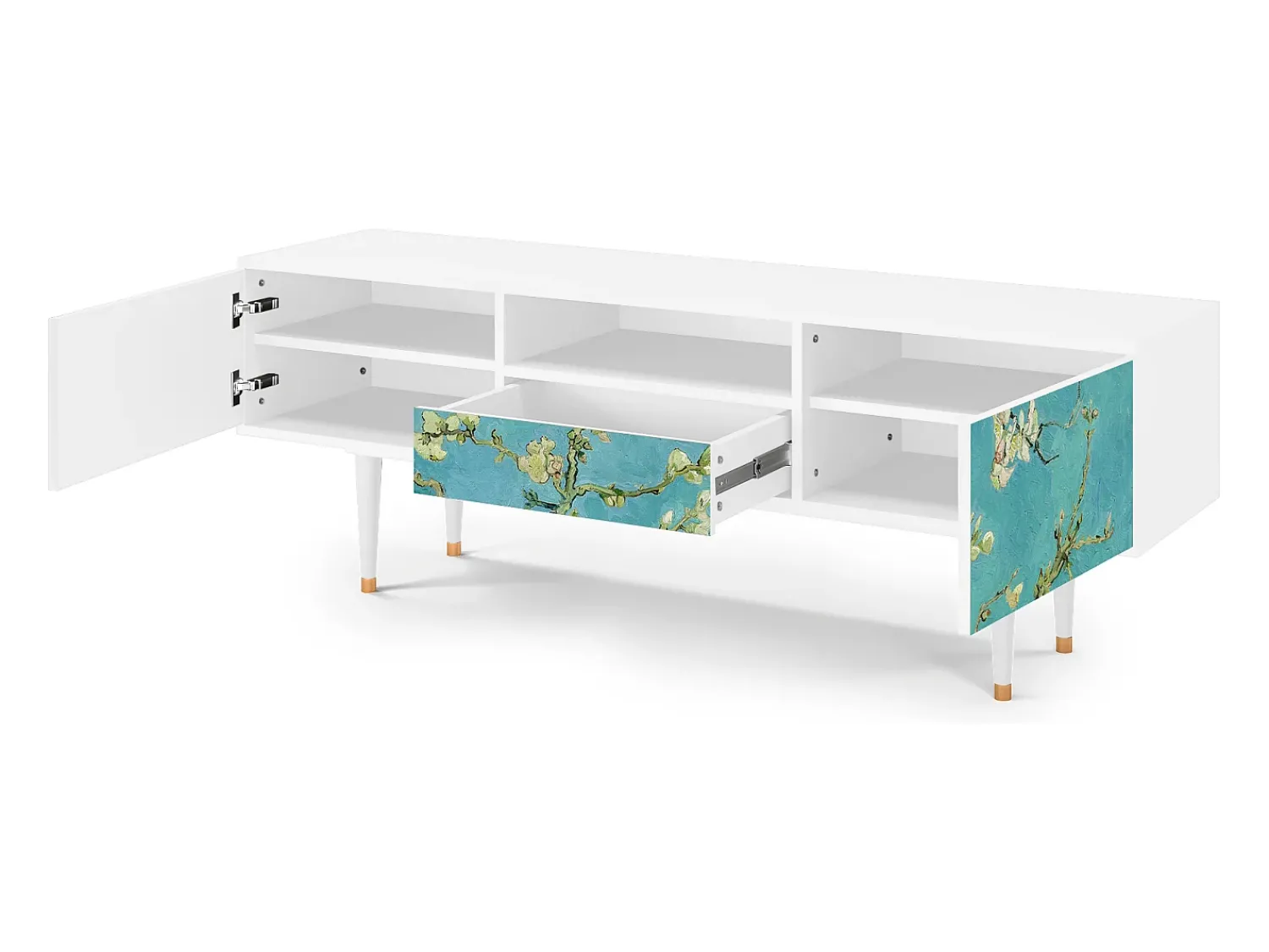 Móvel De Tv| Mueble de TV - 170х59х41 cm - T6 - Almond Blossom, Branco Bege
