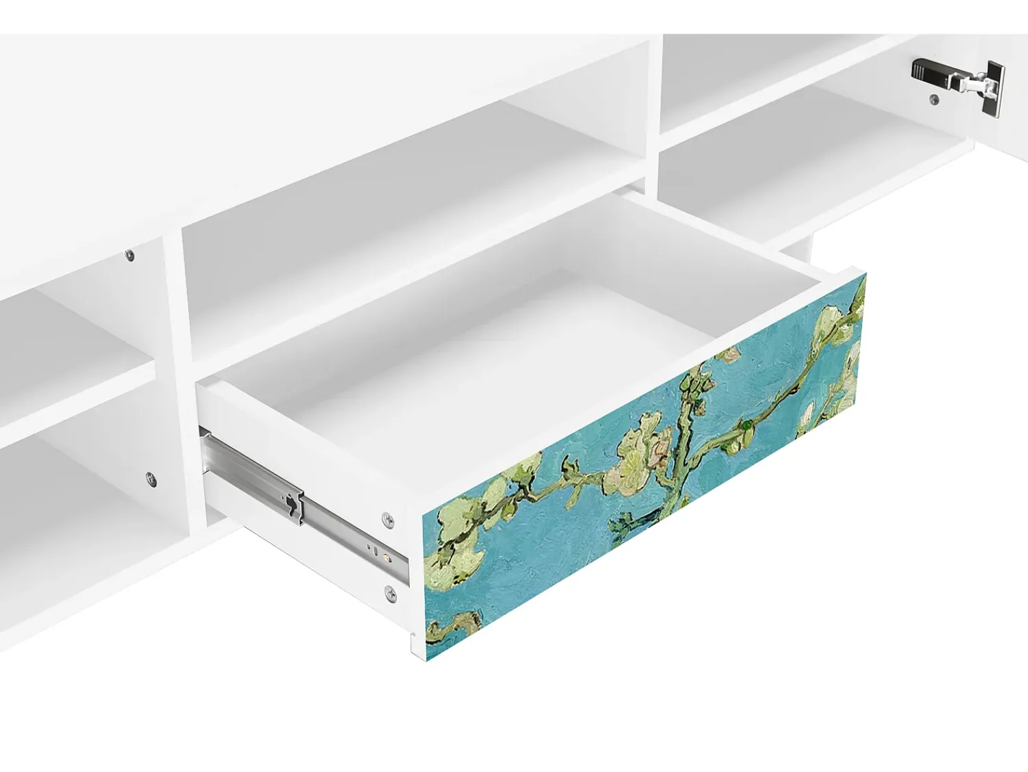 Móvel De Tv| Mueble de TV - 170х59х41 cm - T6 - Almond Blossom, Branco Bege