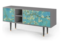 Móvel De Tv* Mueble de TV - 150х69х41 cm - T5 - Almond Blossom, Cinza Cinzento