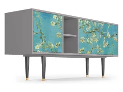 Móvel De Tv* Mueble de TV - 150х69х41 cm - T5 - Almond Blossom, Cinza Cinzento