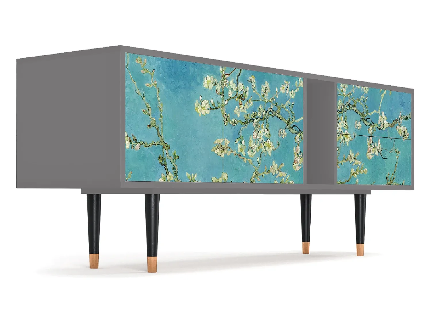 Móvel De Tv| Mueble de TV - 170х69х48 cm - T1 - Almond Blossom, Cinza Cinzento
