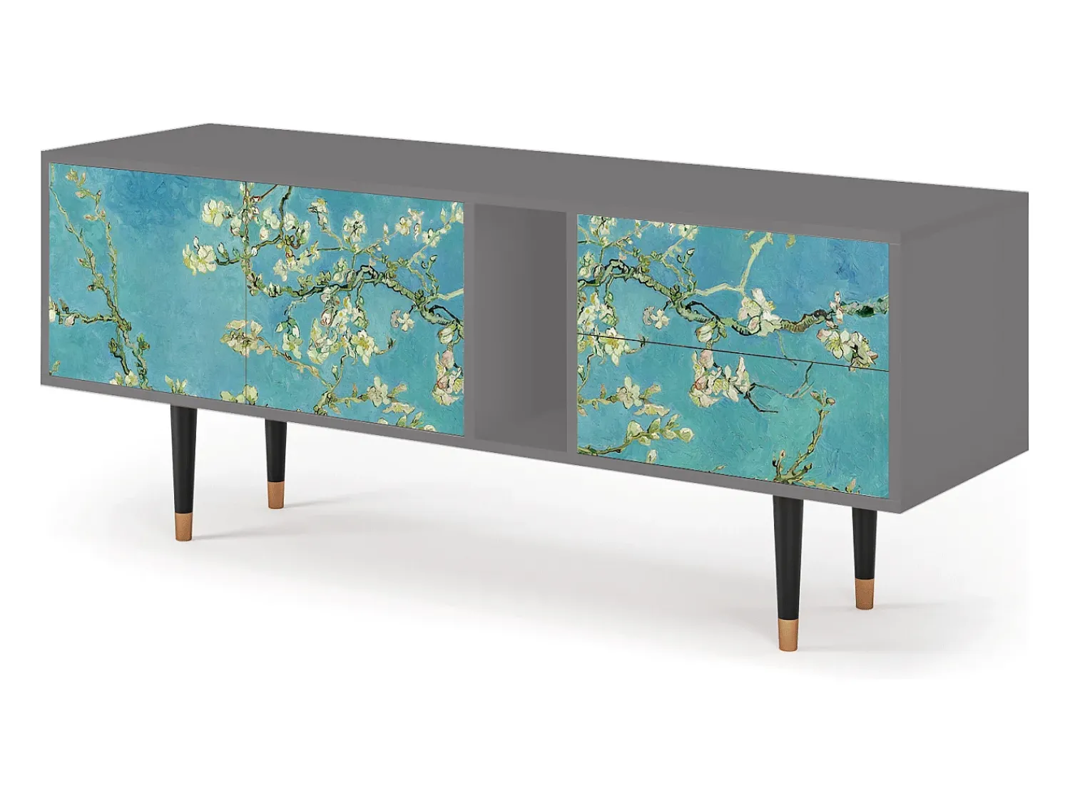 Móvel De Tv| Mueble de TV - 170х69х48 cm - T1 - Almond Blossom, Cinza Cinzento