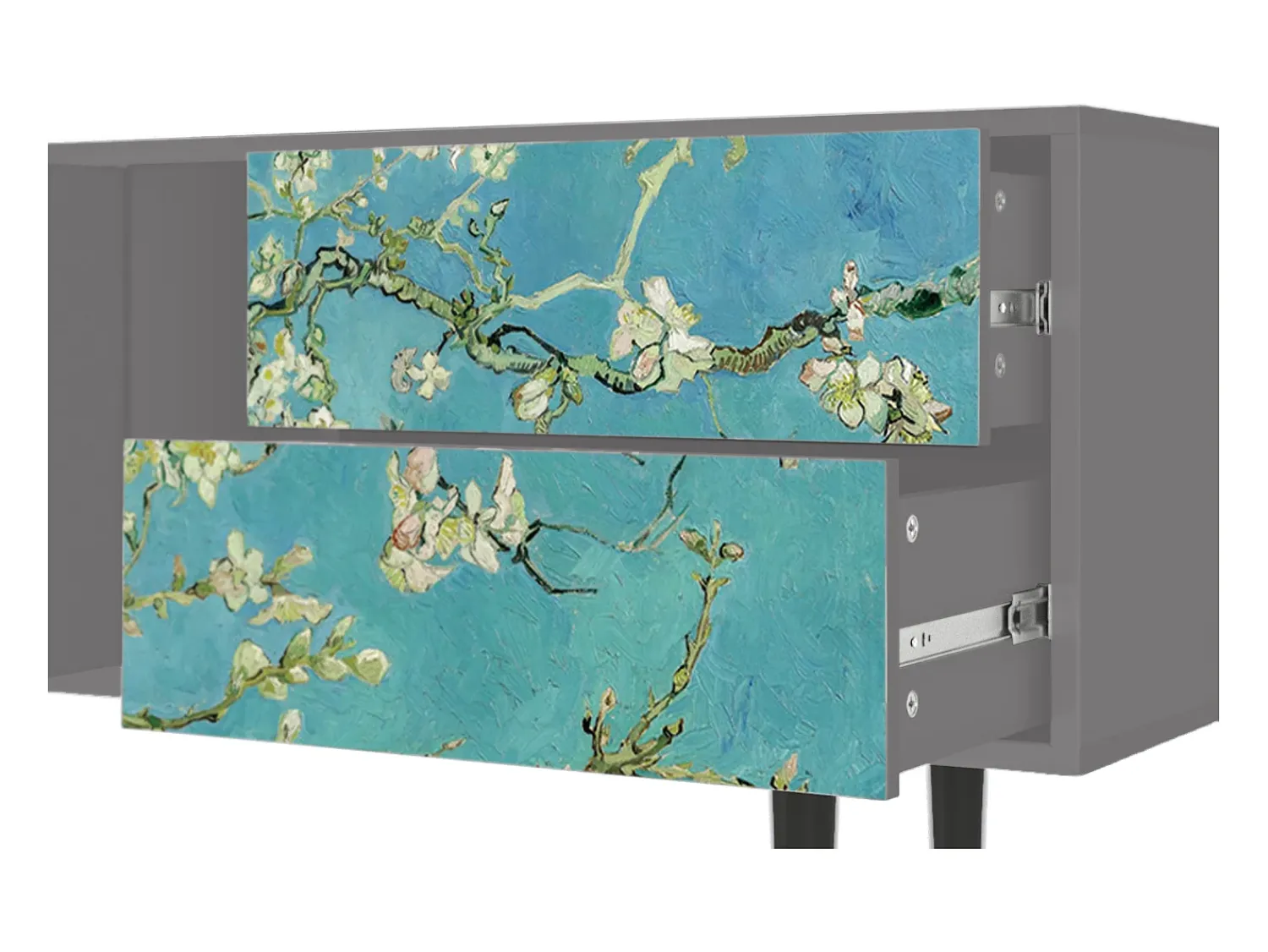 Móvel De Tv| Mueble de TV - 170х69х48 cm - T1 - Almond Blossom, Cinza Cinzento