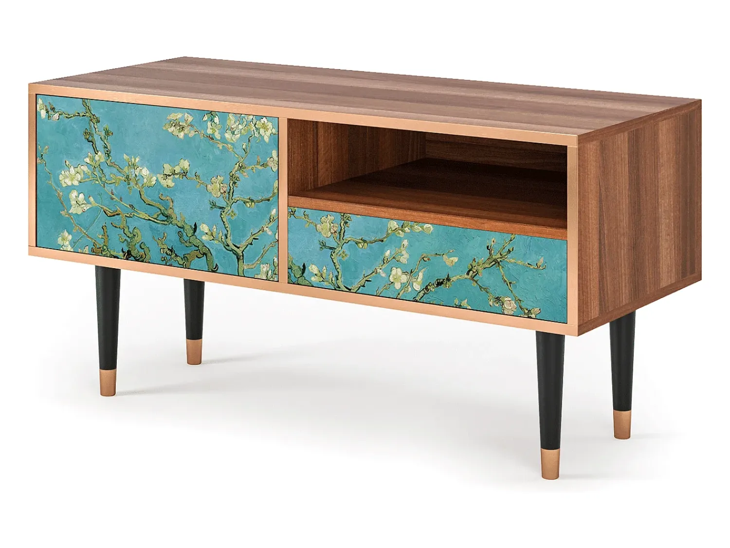 Mueble de TV - 115х59х48 cm - T3 - Almond Blossom, Nogueira^ Móvel De Tv