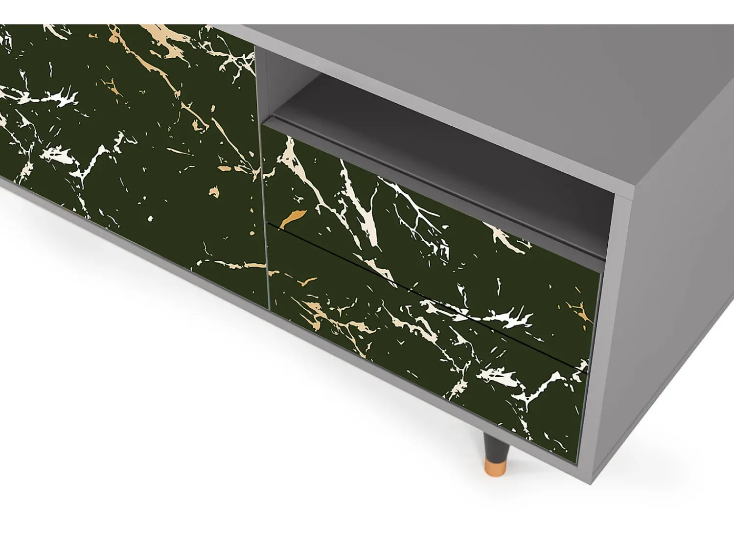 Mueble de TV - 125х56х41 cm - T7 - Amazon Forest, Cinza Cinzento