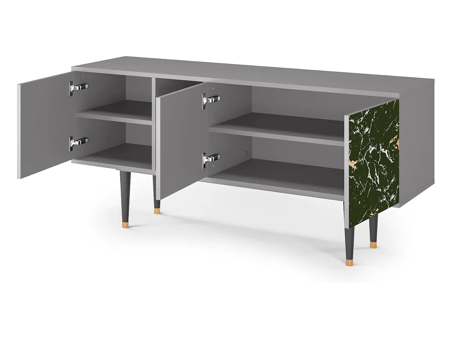 Móvel De Tv| Mueble de TV - 150х69х41 cm - T5 - Amazon Forest, Cinza Cinzento