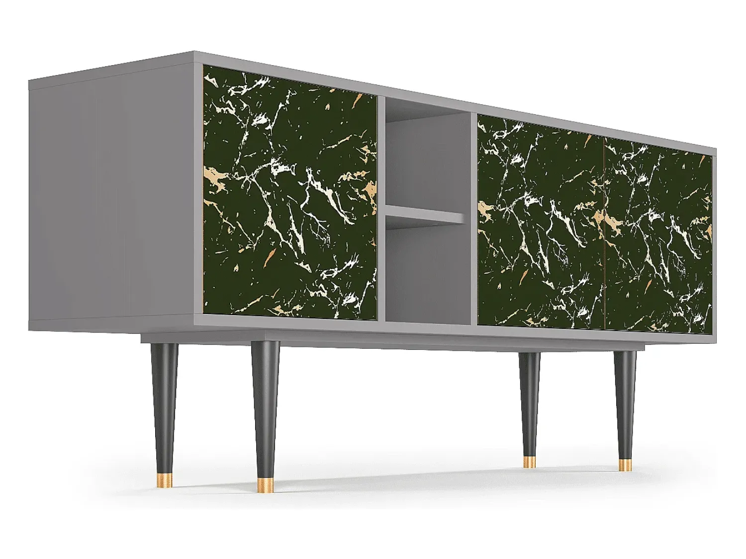Móvel De Tv| Mueble de TV - 150х69х41 cm - T5 - Amazon Forest, Cinza Cinzento