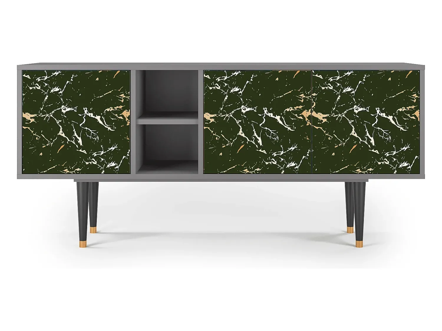 Móvel De Tv| Mueble de TV - 150х69х41 cm - T5 - Amazon Forest, Cinza Cinzento