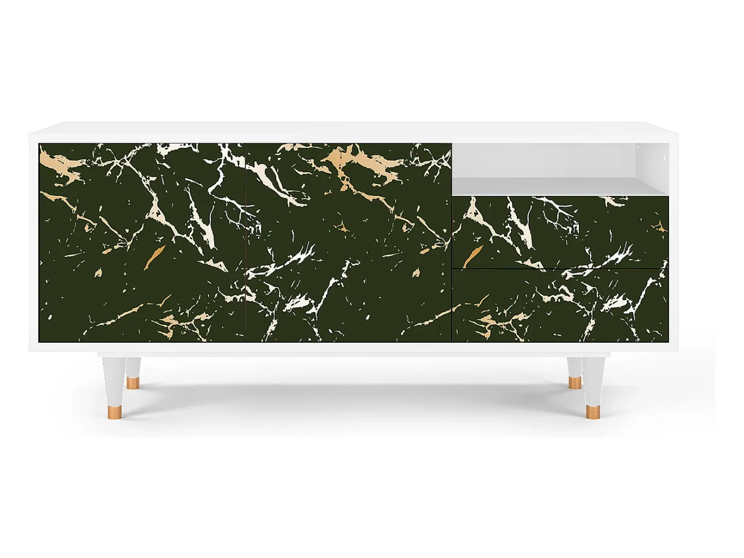 Mueble de TV - 125х56х41 cm - T7 - Amazon Forest, Branco^ Móvel De Tv