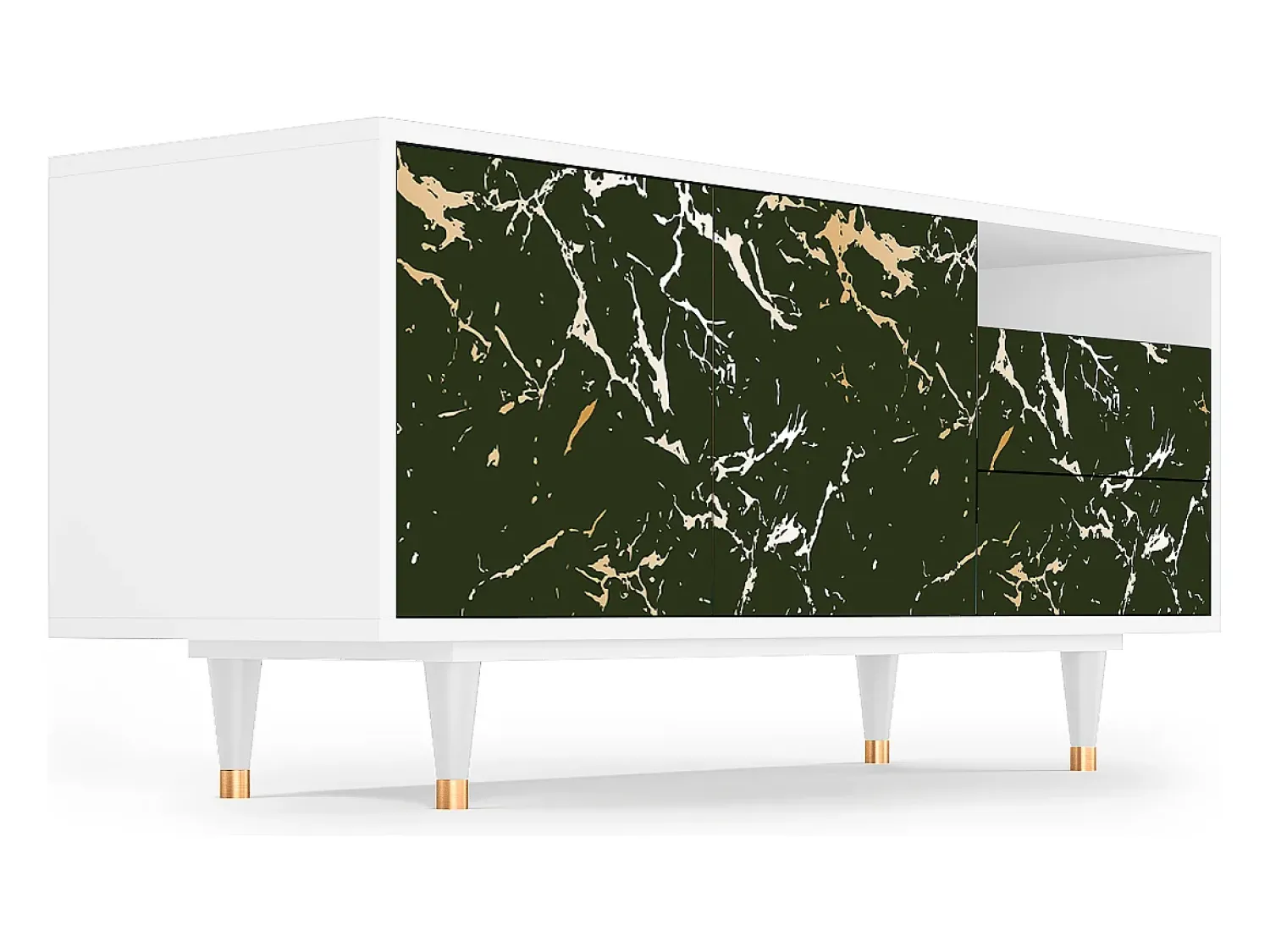 Mueble de TV - 125х56х41 cm - T7 - Amazon Forest, Branco^ Móvel De Tv