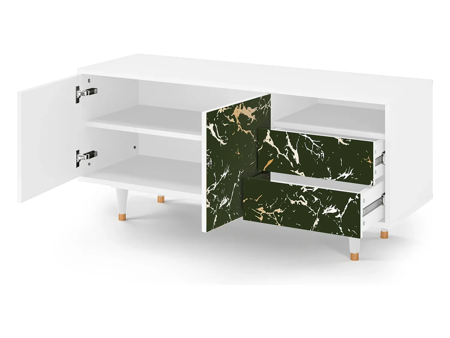 Mueble de TV - 125х56х41 cm - T7 - Amazon Forest, Branco^ Móvel De Tv