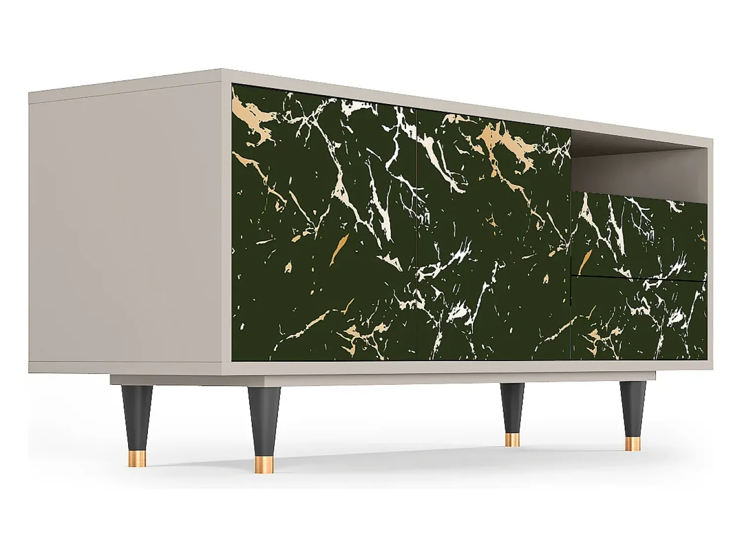 Outlet Mueble de TV - 125х56х41 cm - T7 - Amazon Forest, Areia Bege