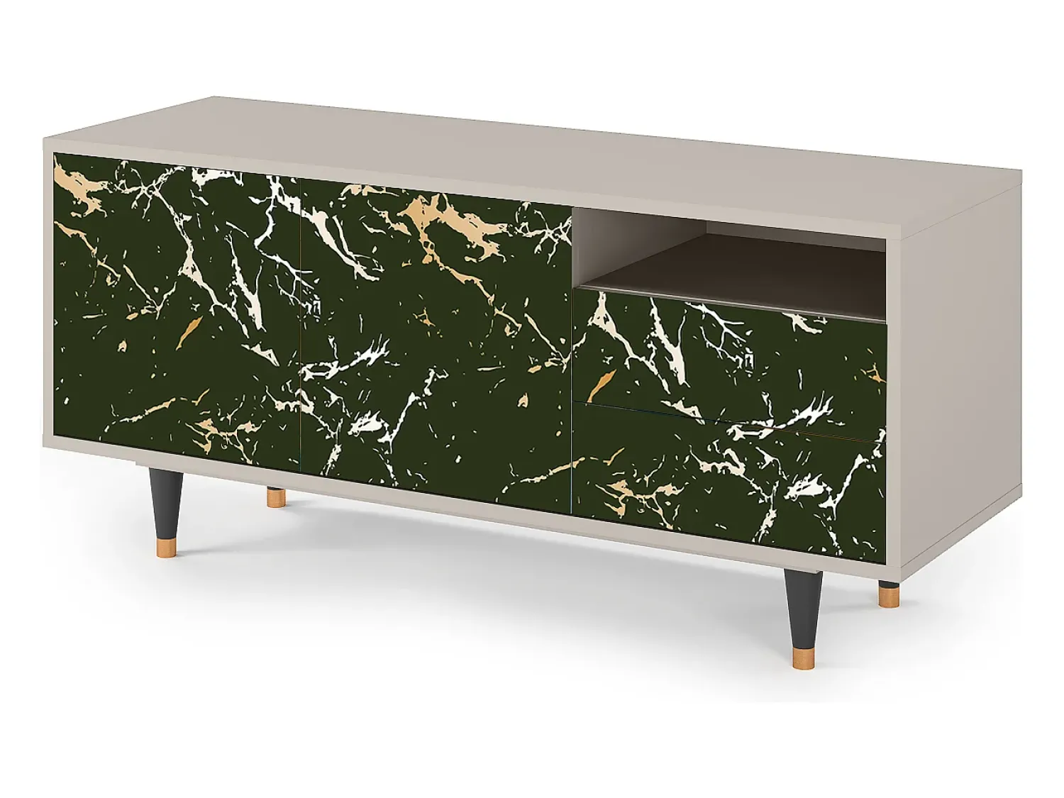 Outlet Mueble de TV - 125х56х41 cm - T7 - Amazon Forest, Areia Bege