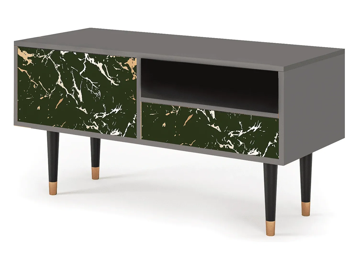 Móvel De Tv* Mueble de TV - 115х59х48 cm - T3 - Amazon Forest, Cinza Cinzento