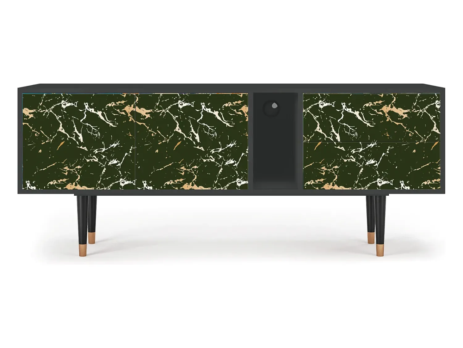 Móvel De Tv| Mueble de TV - 170х69х48 cm - T1 - Amazon Forest, Antracite Cinza antracite