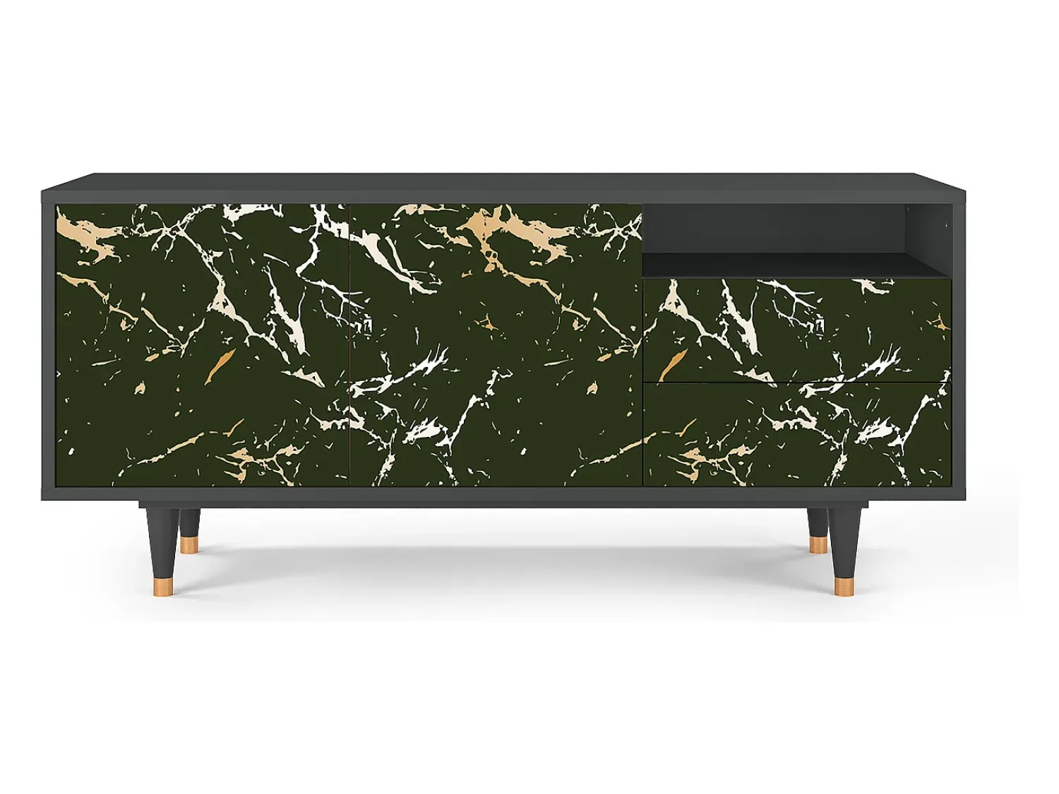 Móvel De Tv* Mueble de TV - 125х56х41 cm - T7 - Amazon Forest, Antracite Cinza antracite