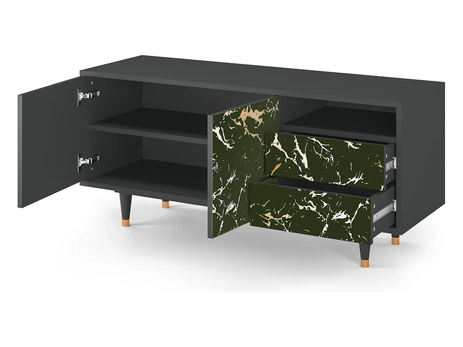 Móvel De Tv* Mueble de TV - 125х56х41 cm - T7 - Amazon Forest, Antracite Cinza antracite
