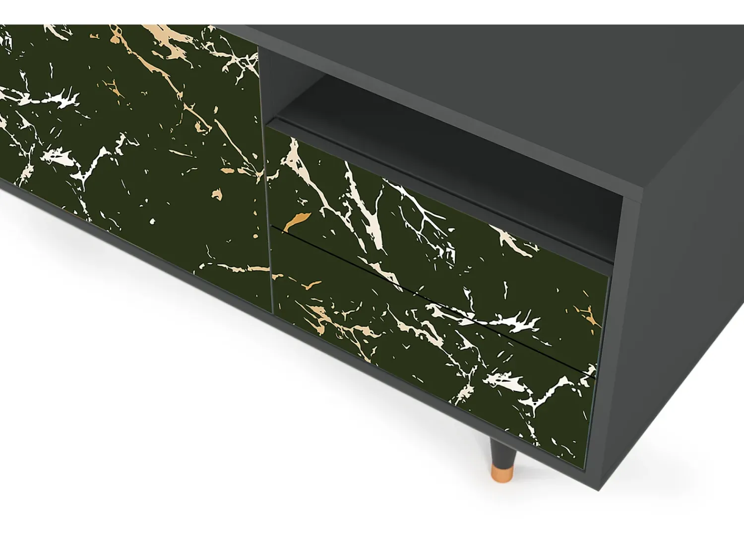 Móvel De Tv* Mueble de TV - 125х56х41 cm - T7 - Amazon Forest, Antracite Cinza antracite