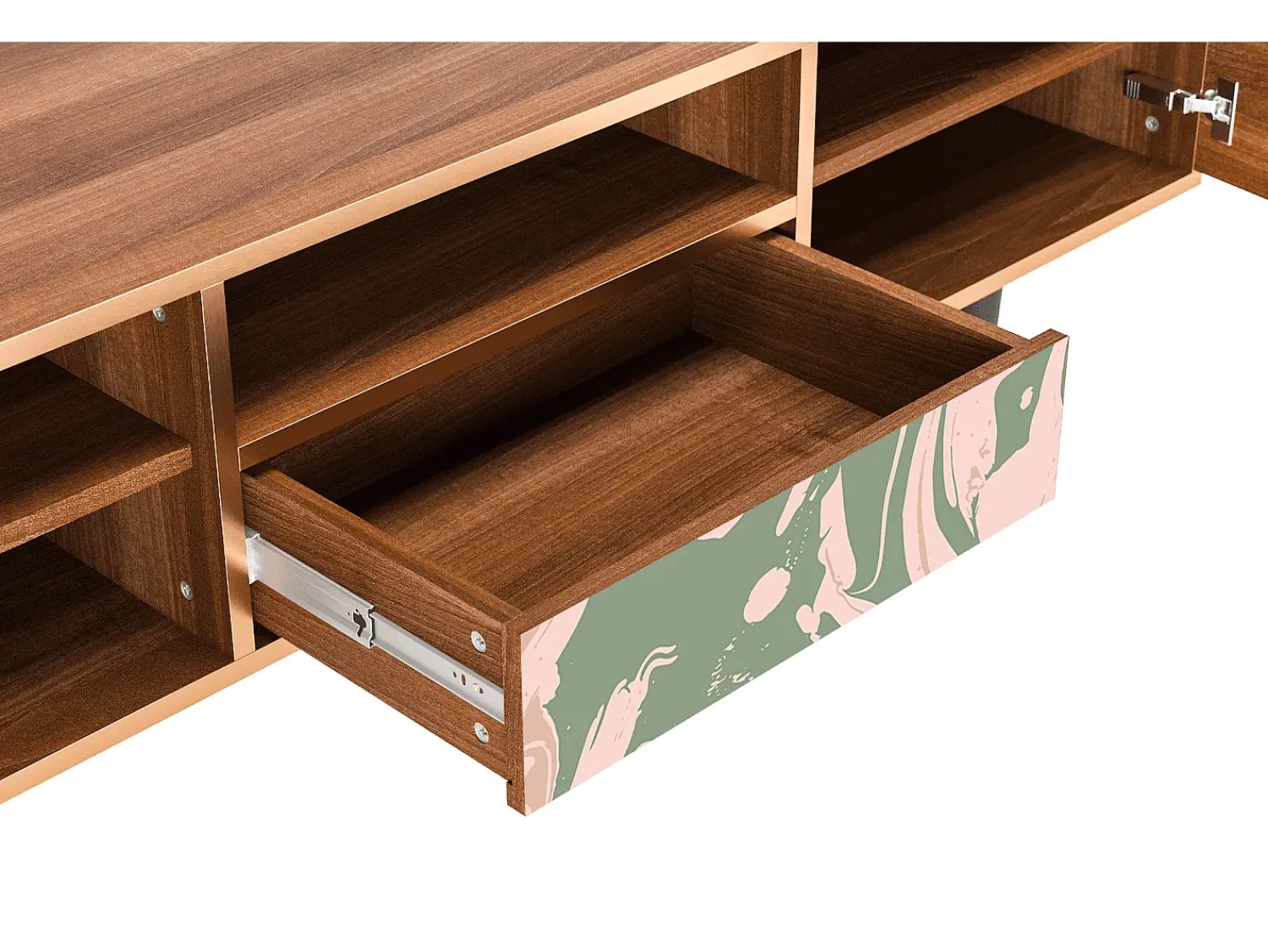 Móvel De Tv| Mueble de TV - 170х59х41 cm - T6 - Aquarelle, Nogueira Castanho