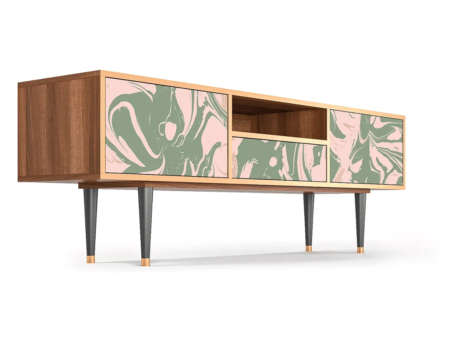 Móvel De Tv| Mueble de TV - 170х59х41 cm - T6 - Aquarelle, Nogueira Castanho