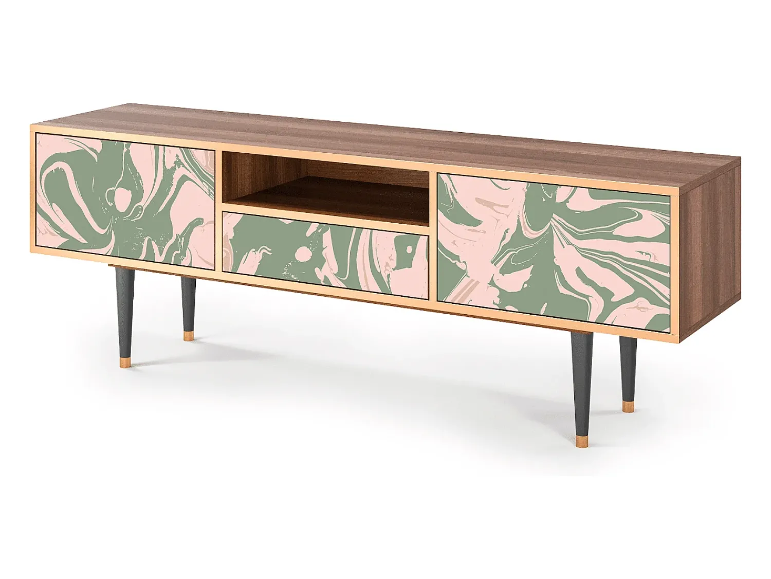 Móvel De Tv| Mueble de TV - 170х59х41 cm - T6 - Aquarelle, Nogueira Castanho