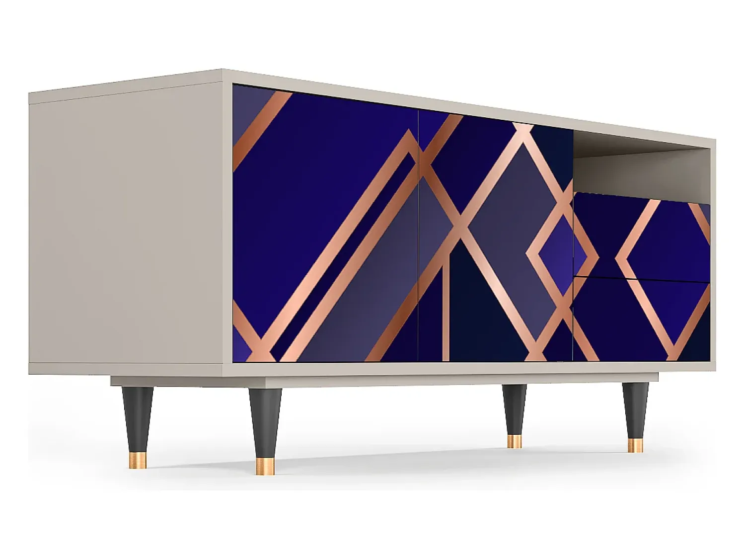 Mueble de TV - 125х56х41 cm - T7 - Aquamarine Getsby, Areia^ Móvel De Tv