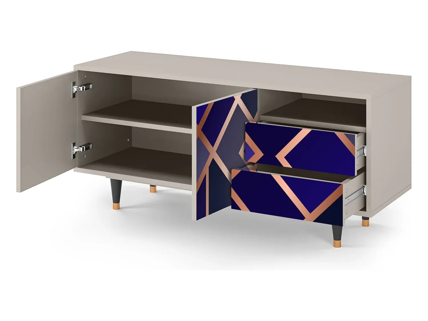 Mueble de TV - 125х56х41 cm - T7 - Aquamarine Getsby, Areia^ Móvel De Tv
