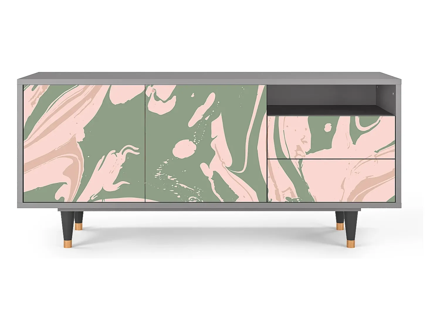 Mueble de TV - 125х56х41 cm - T7 - Aquarelle, Cinza^ Móvel De Tv