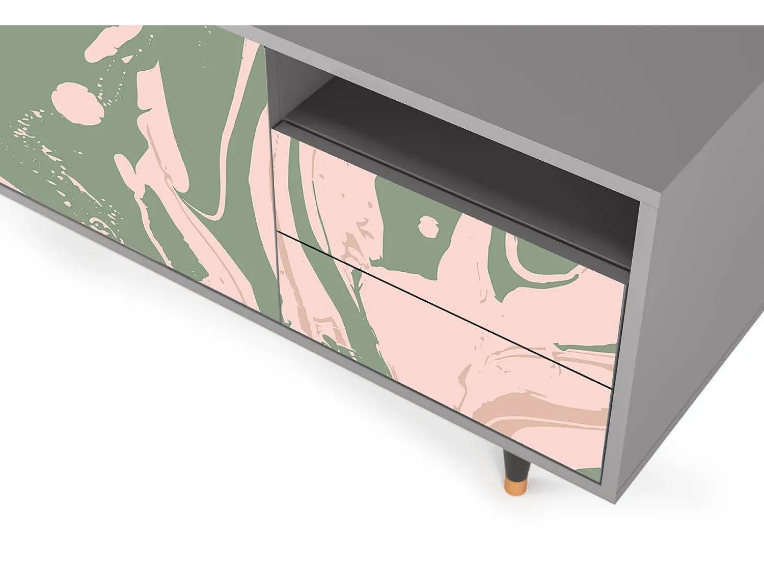 Mueble de TV - 125х56х41 cm - T7 - Aquarelle, Cinza^ Móvel De Tv