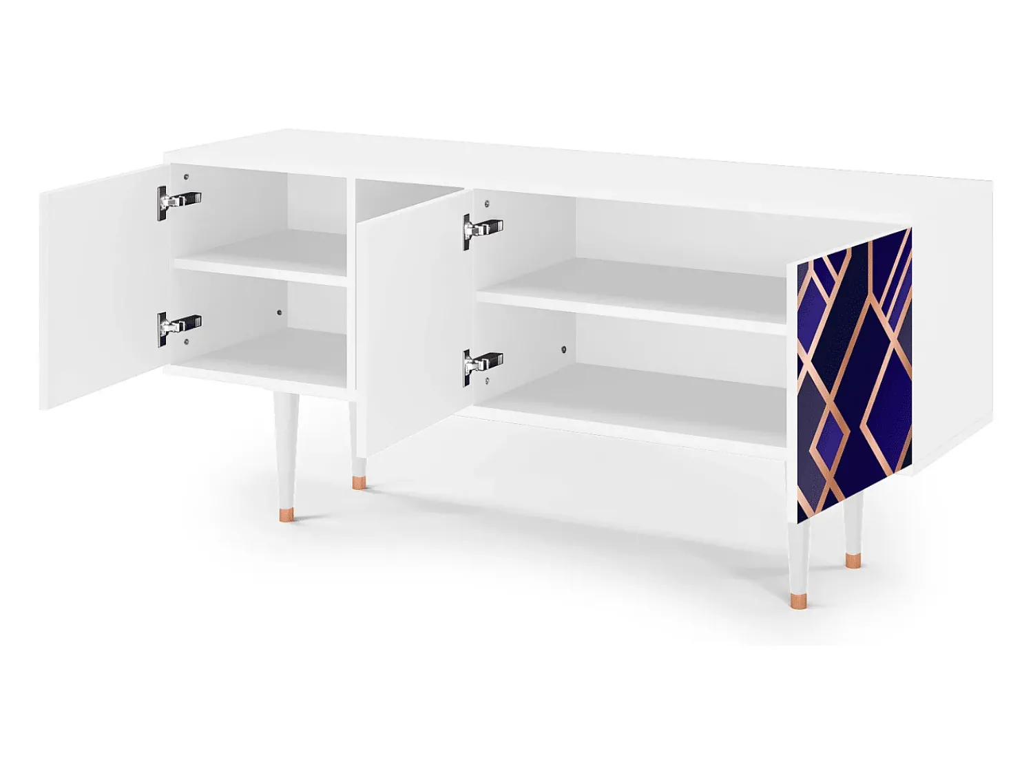 Móvel De Tv* Mueble de TV - 150х69х41 cm - T5 - Aquamarine Getsby, Branco Bege
