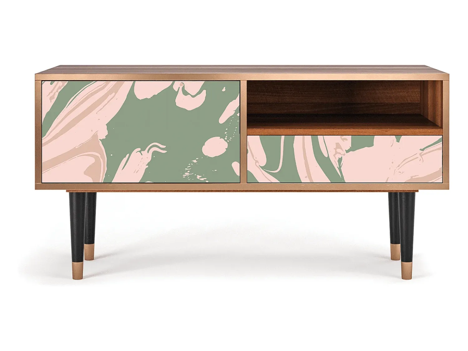 Móvel De Tv* Mueble de TV - 115х59х48 cm - T3 - Aquarelle, Nogueira Castanho