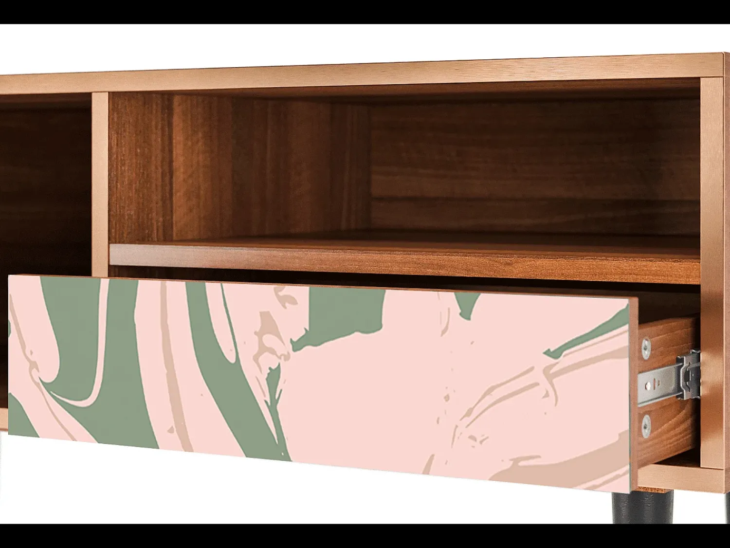 Móvel De Tv* Mueble de TV - 115х59х48 cm - T3 - Aquarelle, Nogueira Castanho