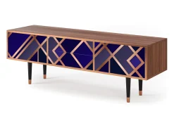 Mueble de TV - 170х59х48 cm - T4 - Aquamarine Getsby, Nogueira^ Móvel De Tv