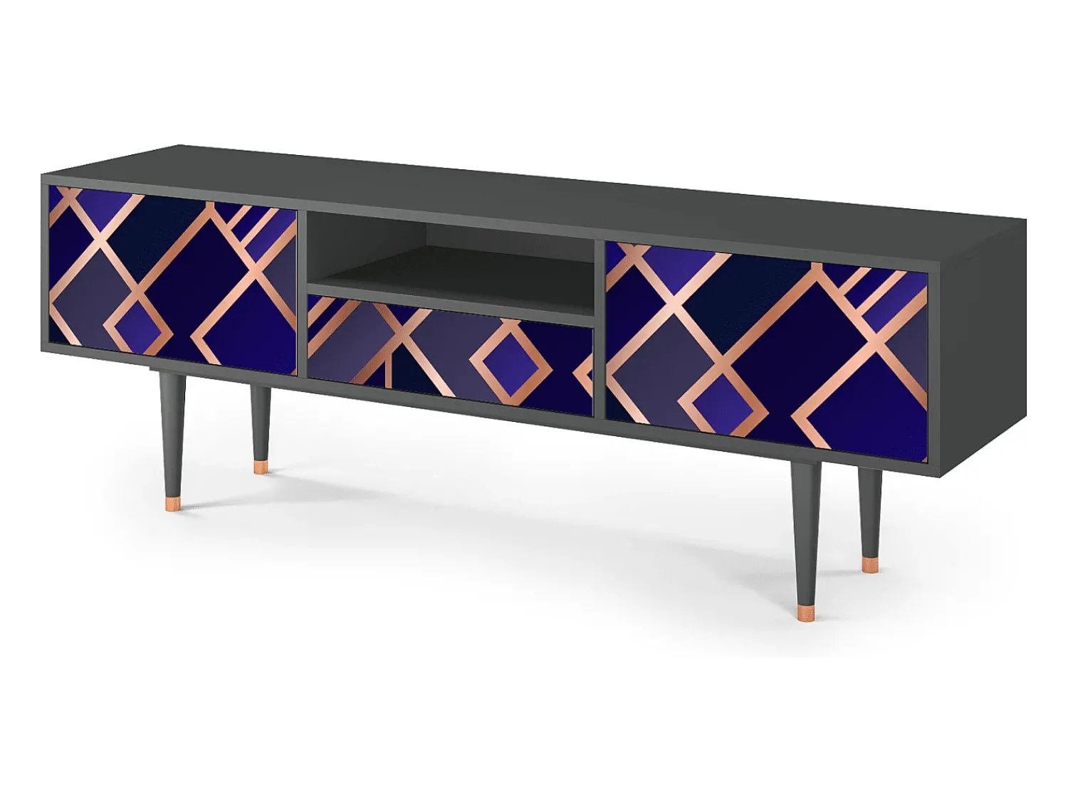 Mueble de TV - 170х59х41 cm - T6 - Aquamarine Getsby, Antracite^ Móvel De Tv