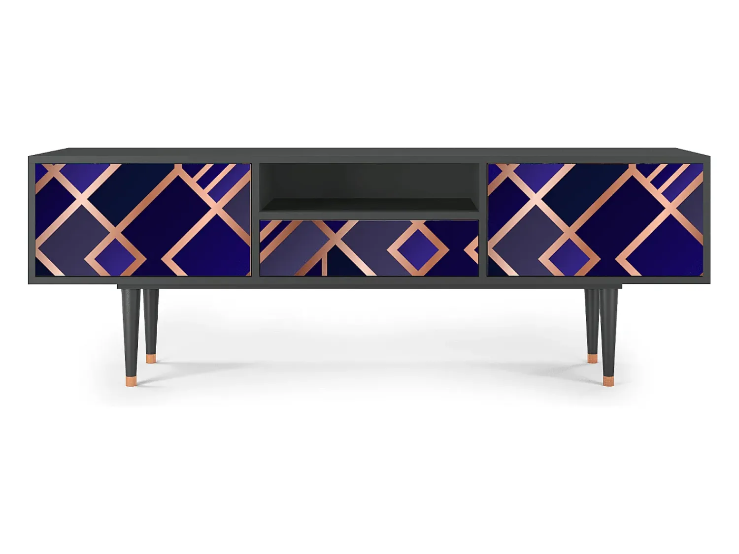 Mueble de TV - 170х59х41 cm - T6 - Aquamarine Getsby, Antracite^ Móvel De Tv