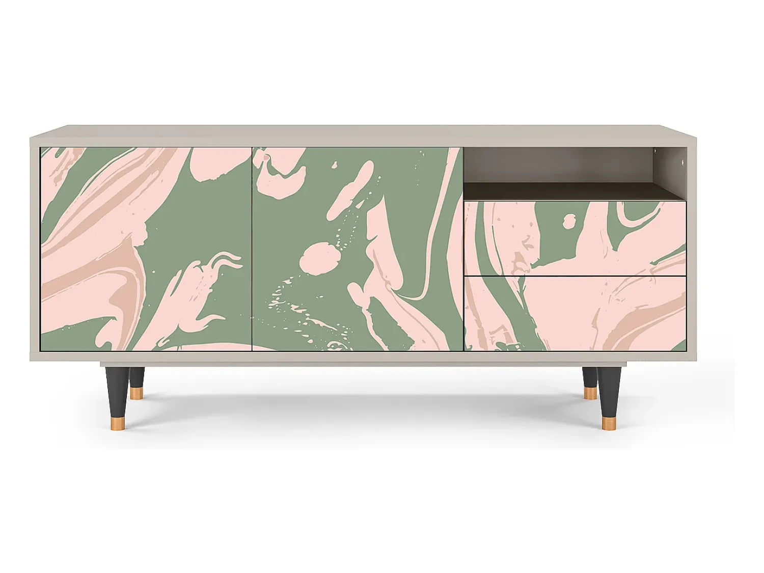 Móvel De Tv| Mueble de TV - 125х56х41 cm - T7 - Aquarelle, Areia Bege