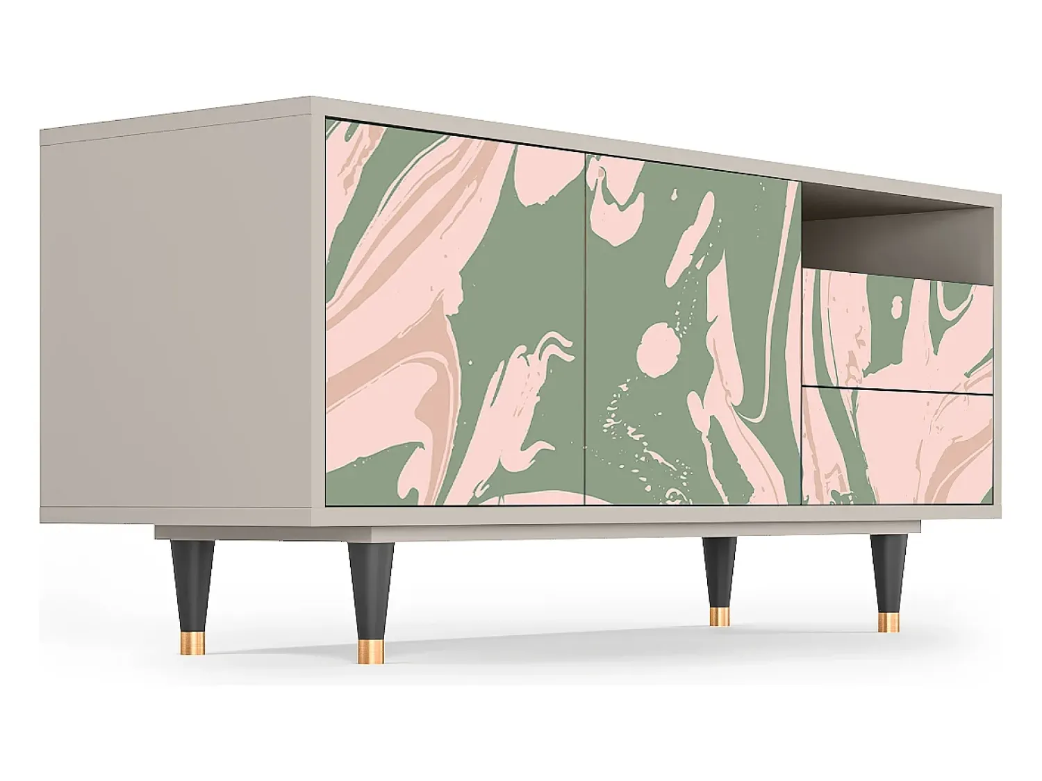 Móvel De Tv| Mueble de TV - 125х56х41 cm - T7 - Aquarelle, Areia Bege