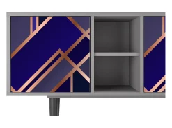 Móvel De Tv| Mueble de TV - 150х69х41 cm - T5 - Aquamarine Getsby, Cinza Cinzento