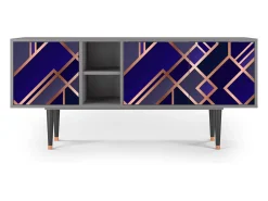 Móvel De Tv| Mueble de TV - 150х69х41 cm - T5 - Aquamarine Getsby, Cinza Cinzento