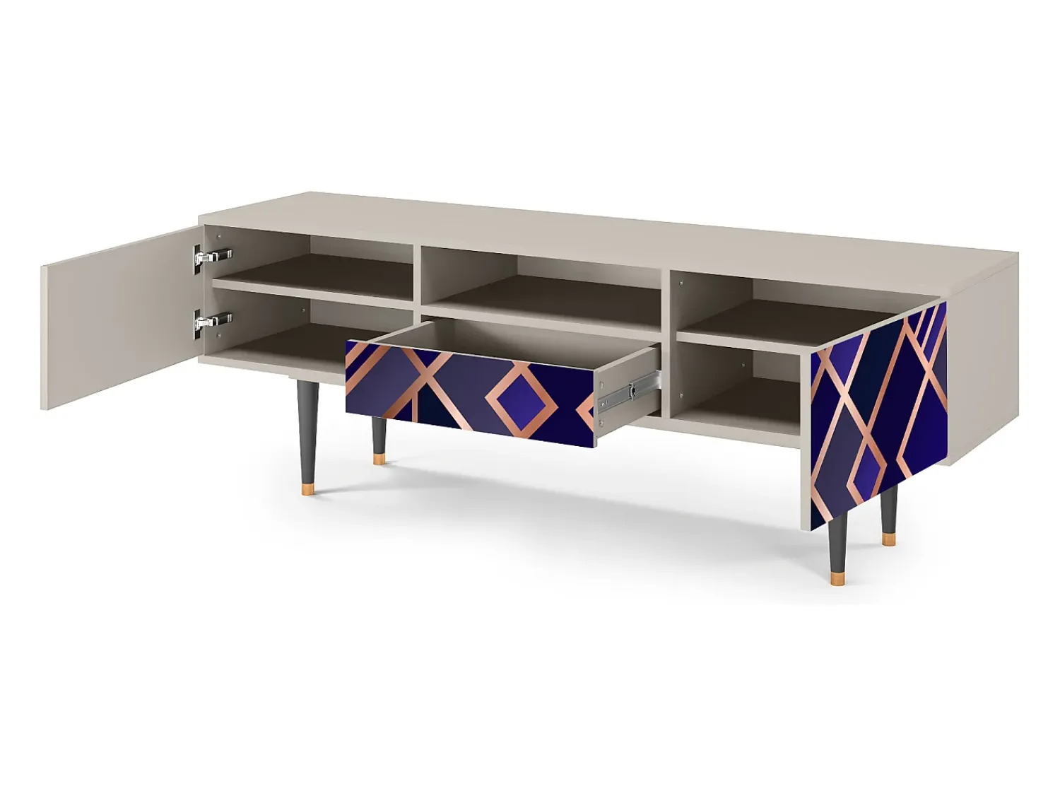 Móvel De Tv* Mueble de TV - 170х59х41 cm - T6 - Aquamarine Getsby, Areia Bege