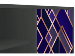 Móvel De Tv| Mueble de TV - 170х69х48 cm - T2 - Aquamarine Getsby, Antracite Cinza antracite
