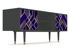 Móvel De Tv| Mueble de TV - 170х69х48 cm - T2 - Aquamarine Getsby, Antracite Cinza antracite