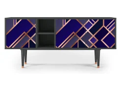 Móvel De Tv| Mueble de TV - 150х69х41 cm - T5 - Aquamarine Getsby, Antracite Cinza antracite
