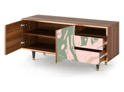 Móvel De Tv| Mueble de TV - 125х56х41 cm - T7 - Aquarelle, Nogueira Castanho