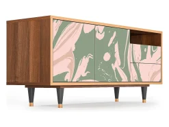 Móvel De Tv| Mueble de TV - 125х56х41 cm - T7 - Aquarelle, Nogueira Castanho