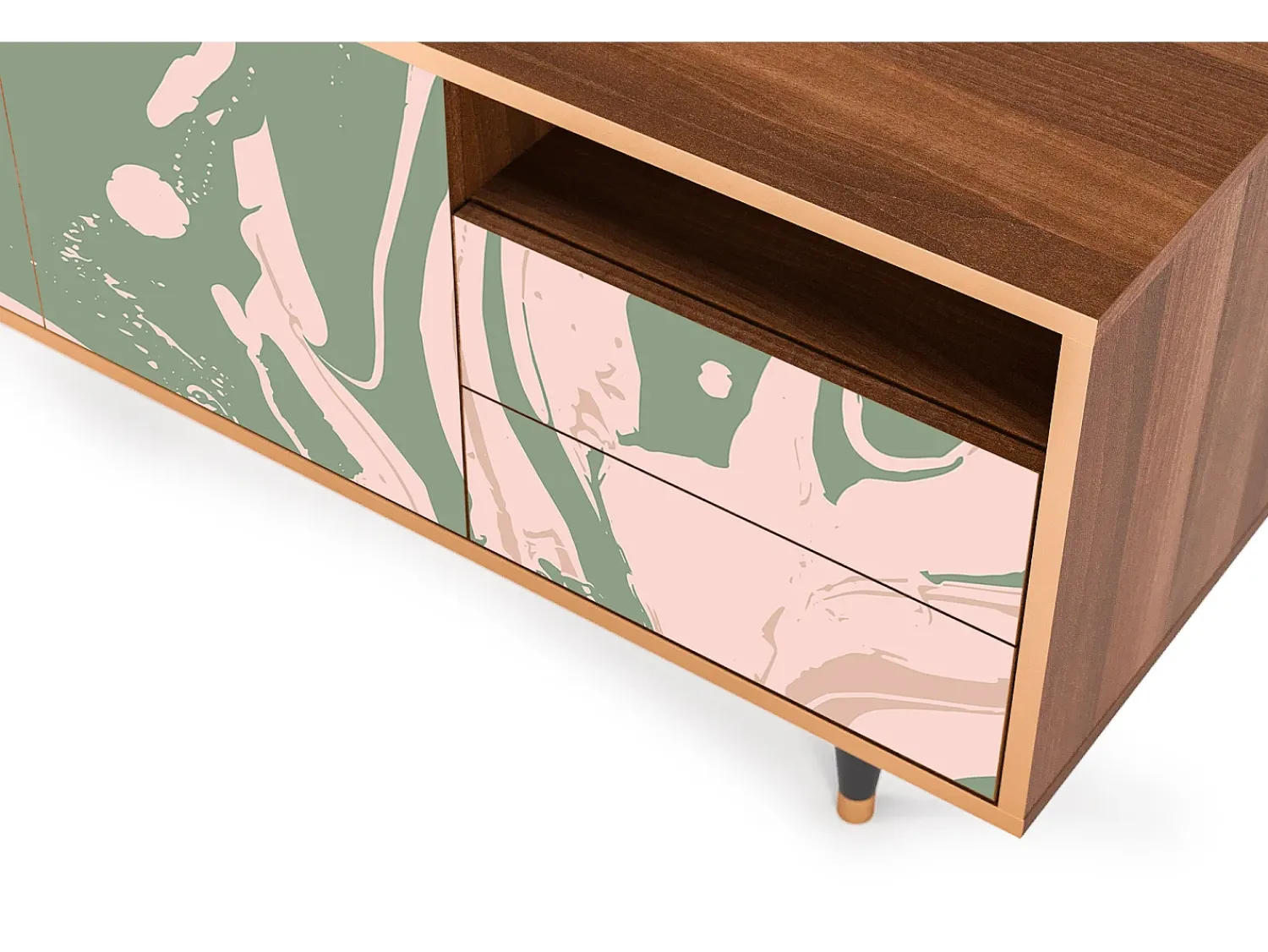 Móvel De Tv| Mueble de TV - 125х56х41 cm - T7 - Aquarelle, Nogueira Castanho
