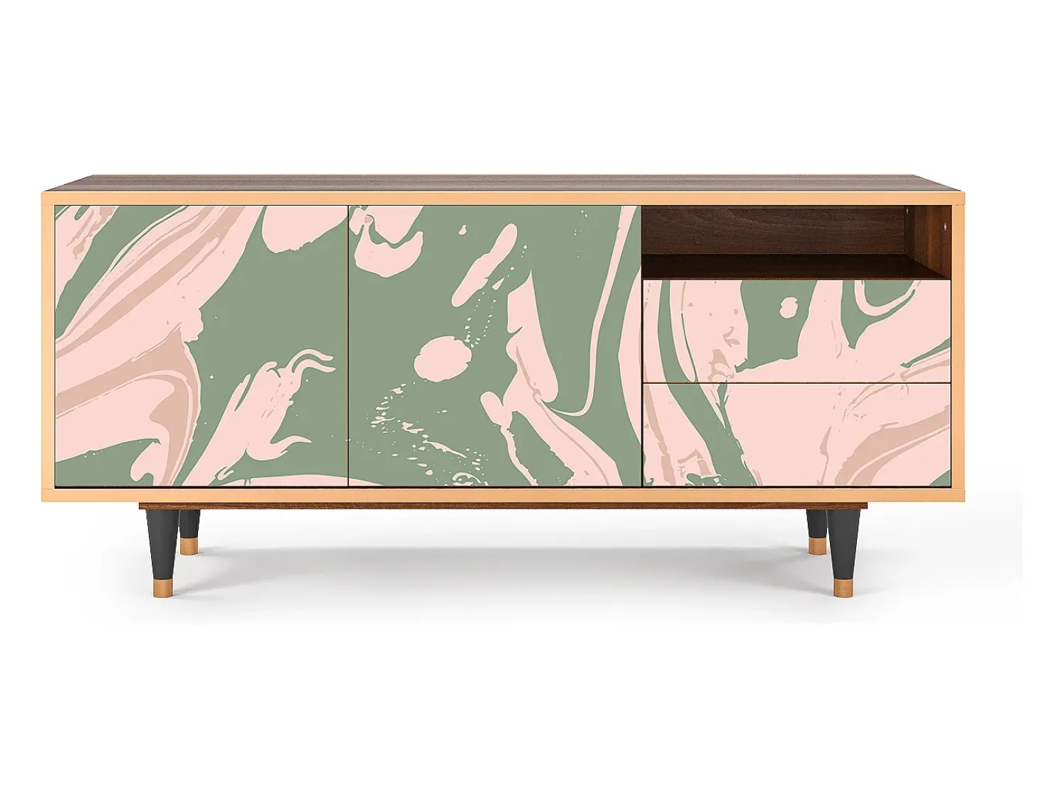 Móvel De Tv| Mueble de TV - 125х56х41 cm - T7 - Aquarelle, Nogueira Castanho