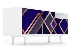 Mueble de TV - 125х56х41 cm - T7 - Aquamarine Getsby, Branco^ Móvel De Tv