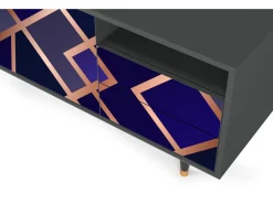 Online Mueble de TV - 125х56х41 cm - T7 - Aquamarine Getsby, Antracite Cinza antracite