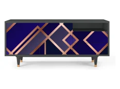 Online Mueble de TV - 125х56х41 cm - T7 - Aquamarine Getsby, Antracite Cinza antracite